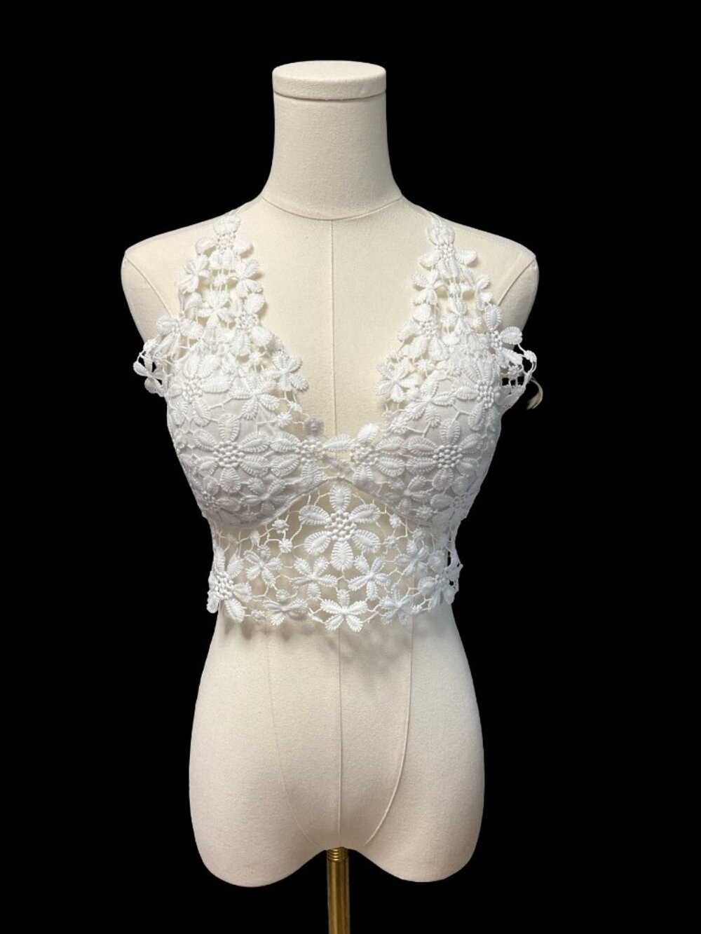 White Daisy Lace Bralette Crop Top